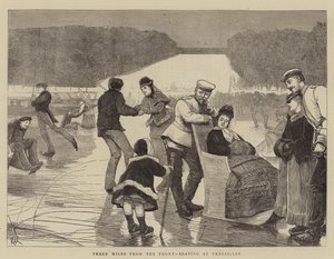 Drie mijl van het front, schaatsen in Versailles
